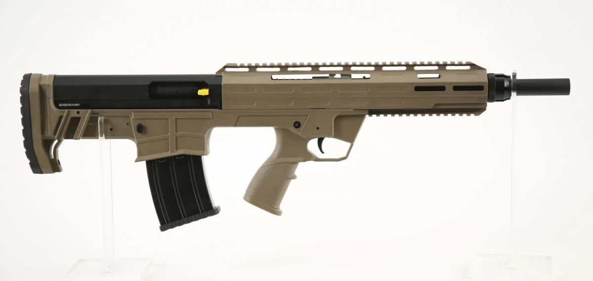 Tokarev USA TBP12 12ga Flat Dark Earth - 5+1 Rounds | 18.5" Barrel | 3" Chamber | FDE Synthetic Stock | Blue/Black