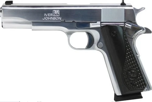 IVER JOHNSON 1911A1 .45ACP 5in 8RD - 8 Rounds | 5" Barrel | Wood Grips | Hard Chrome | 3-Dot Sights