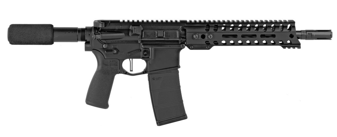 Patriot Ordnance Factory Minuteman Direct Impingement Black 223 Remington/5.56 NATO Pistol - 30 Rounds | 10.5" Barrel | Blue/Black
