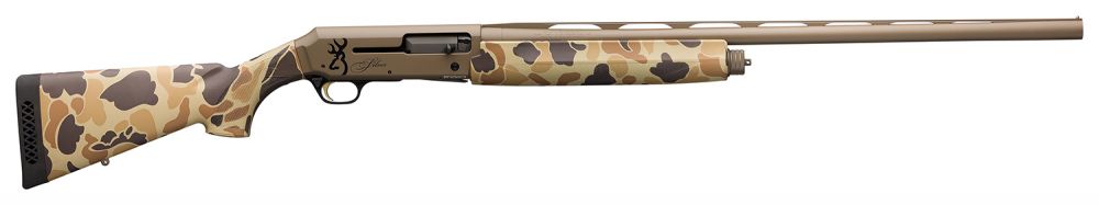 Browning Silver Field FDE 12 Gauge, 3.5 Chamber, 28" Barrel, Vintage Tan Camo, 4 Rounds - 4+1 Rounds | 28" Barrel | Camo Stock | Synthetic | FDE/Tan