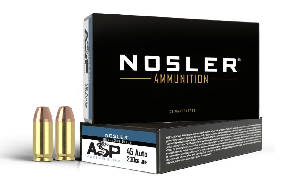 Nosler Match Grade Handgun Ammunition 45 ACP 230 gr. HG JHP 50 rd. - Brass Casing