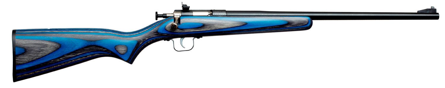 Crickett Blue Laminate/Blued Youth 22 Long Rifle Bolt Action Rifle - 1 Round | 16.125" Barrel | Laminate Stock | Wood