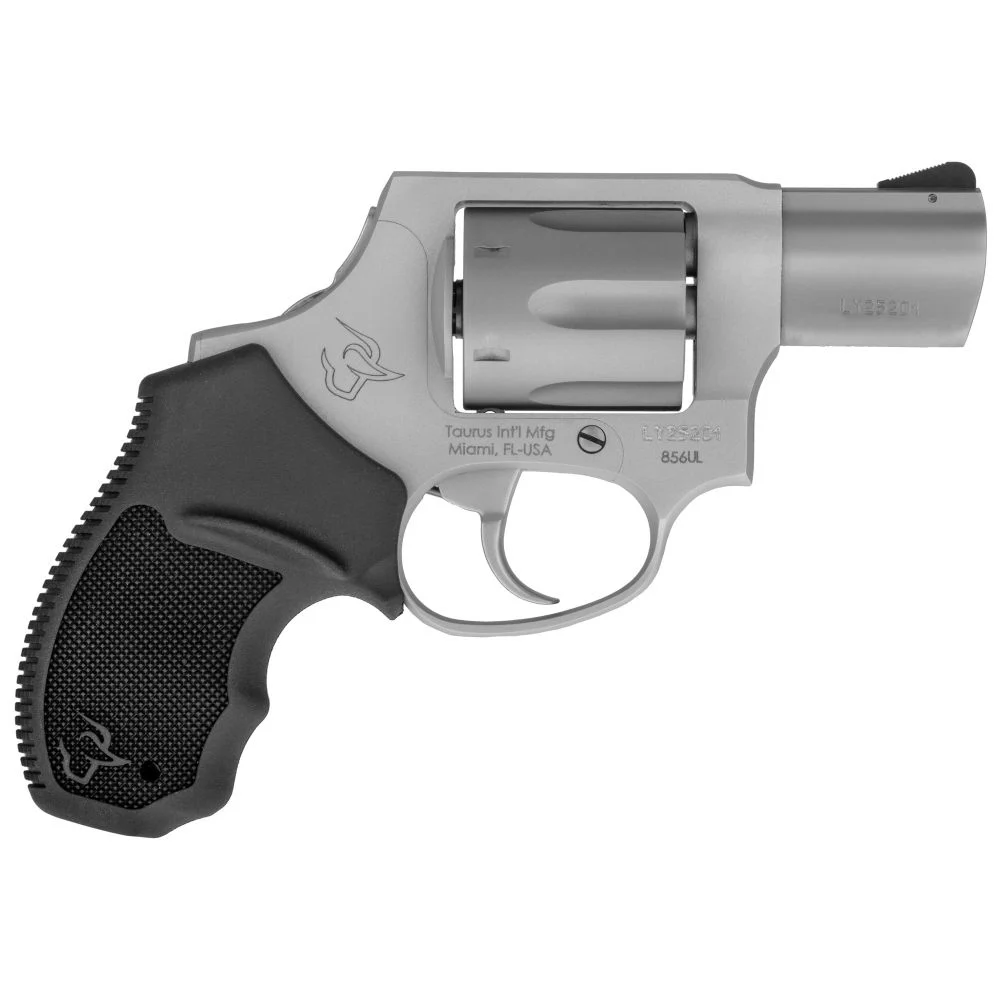 Taurus 856 Ultra-Lite Stainless Concealed Hammer 38 Special Revolver - 6 Rounds | 2" Barrel | Rubber Grips | Stainless/Silver | 3-Dot Sights
