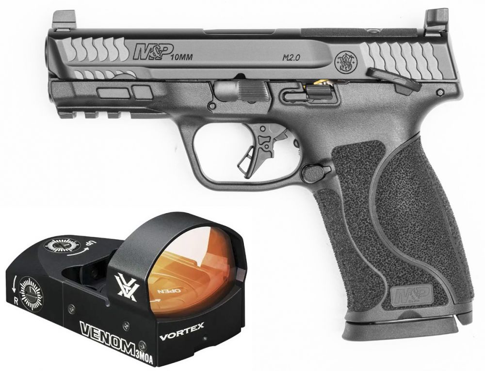 Smith & Wesson M&P M2.0 10mm 4" w/ Vortex Venom Red Dot - 15+1 Rounds | 4" Barrel | Blue/Black