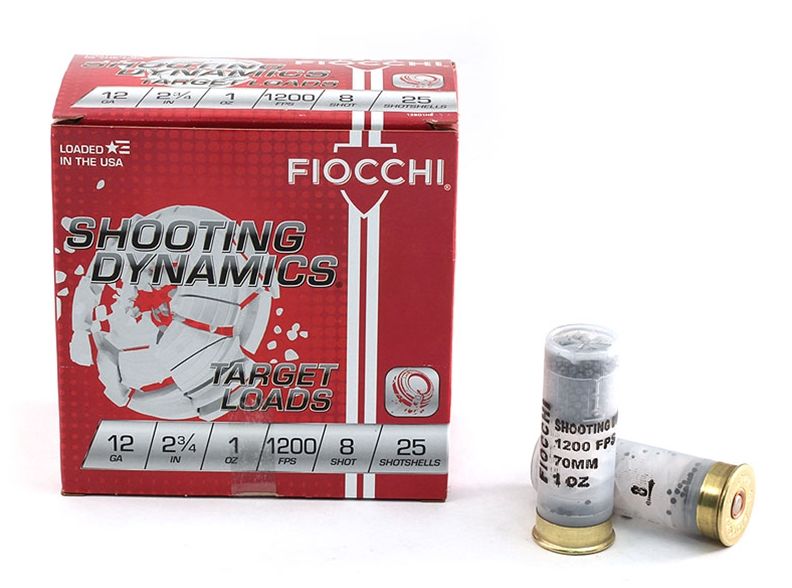 Fiocchi Shooting Dynamics Target Load12 Gauge Ammo 2-3/4"1 oz #8 shot25 Round Box