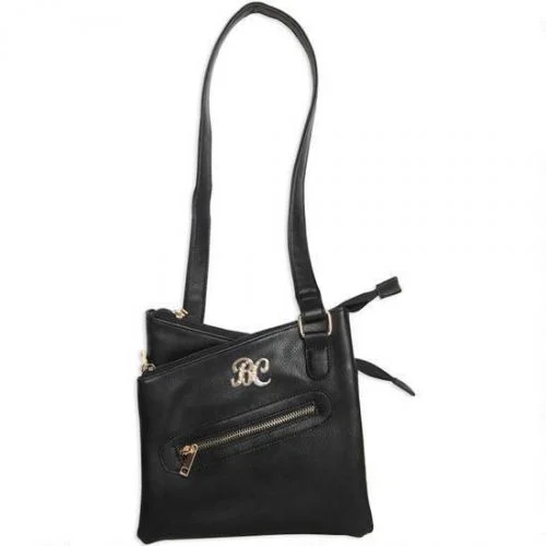 Bulldog BDP030 Cross Body Purse w/Holster Black Leather for Small Autos & Revolvers Ambidextrous Hand - Black Color | Leather Material