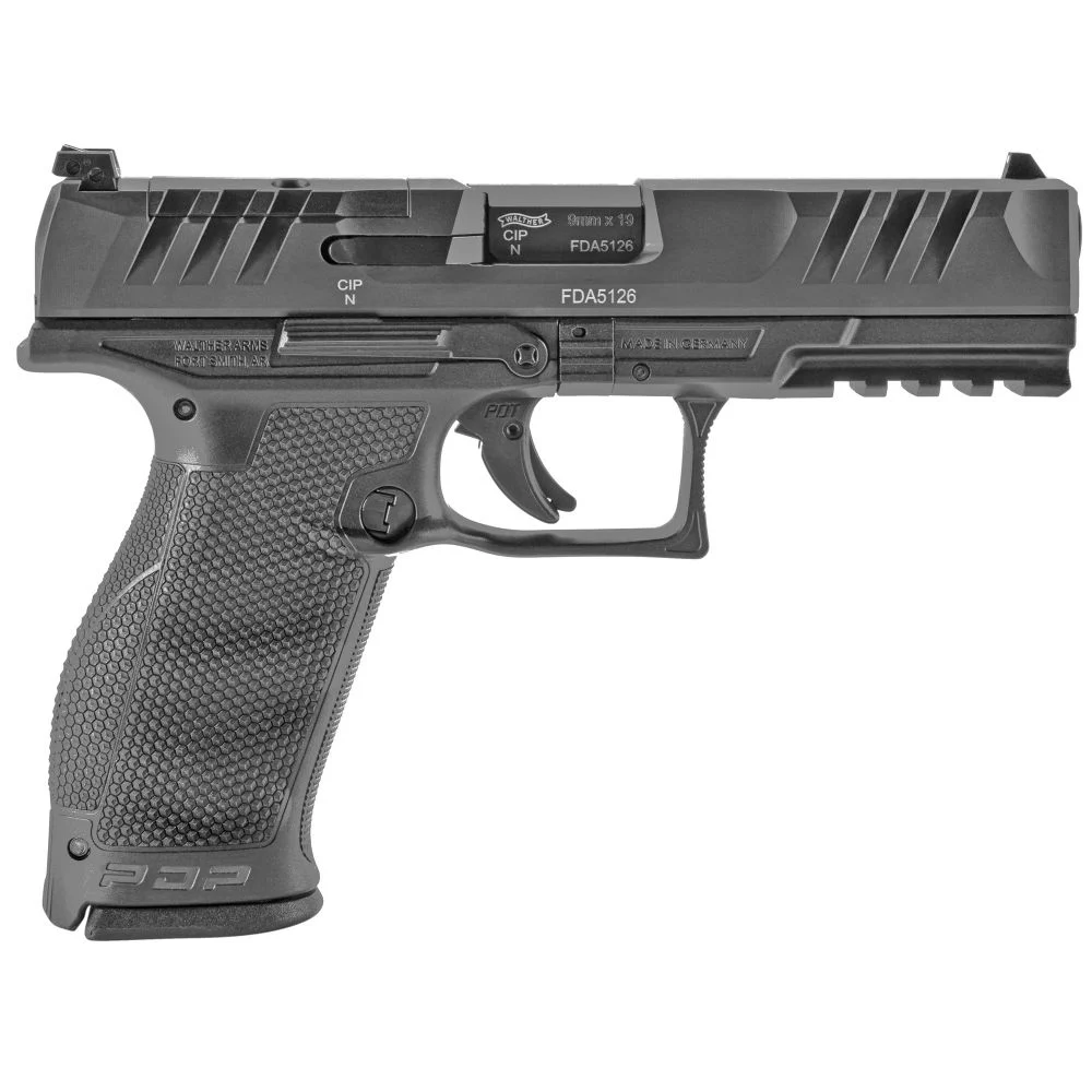 Walther Arms PDP Optic Ready 9mm Semi Auto Pistol - 18+1 Rounds | 4.5" Barrel | Polymer Grips | Blue/Black | 3-Dot Sights