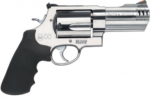 S&W Model 500 4" 500 S&W Revolver - 5 Rounds | 4" Barrel | Polymer Grips | Stainless/Silver | 3-Dot Sights