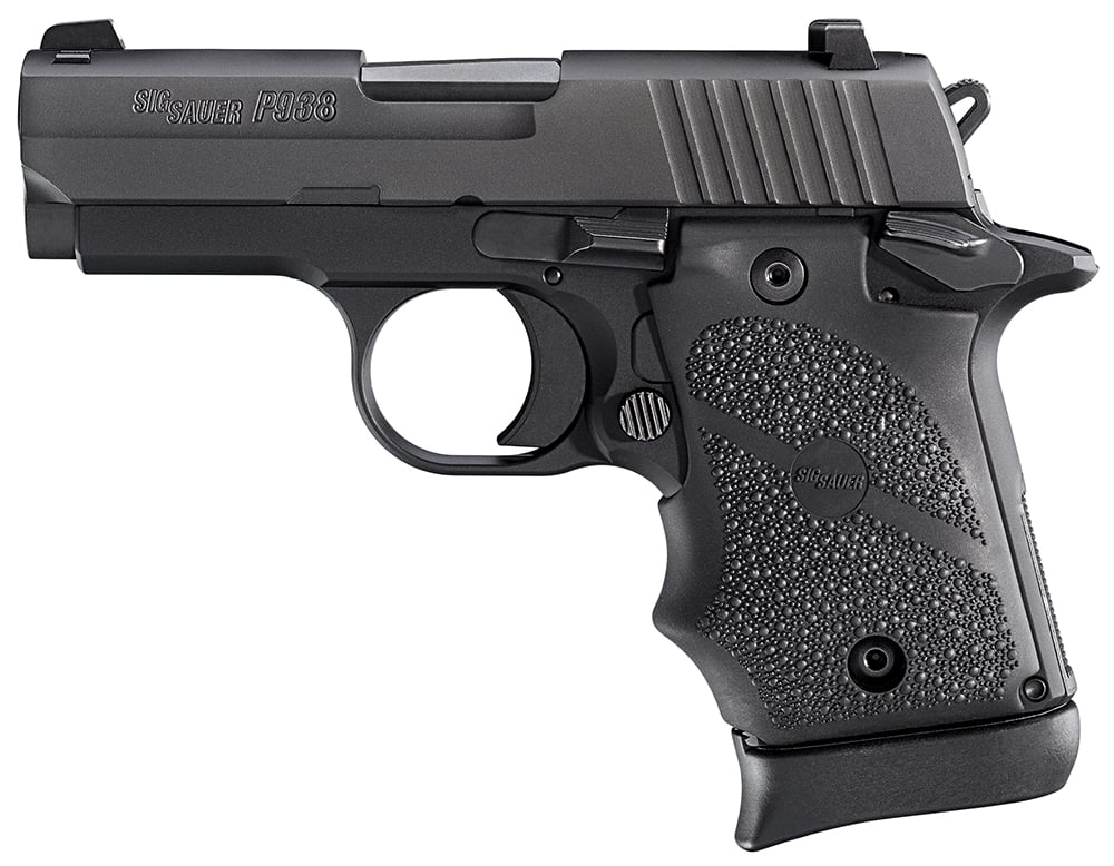Sig Sauer 938-9-BRG-AMBI P938 Black Rubber Grip 7+1 9mm 3" - 7+1 Rounds | 3" Barrel | Polymer Grips | Blue/Black | Night Sights