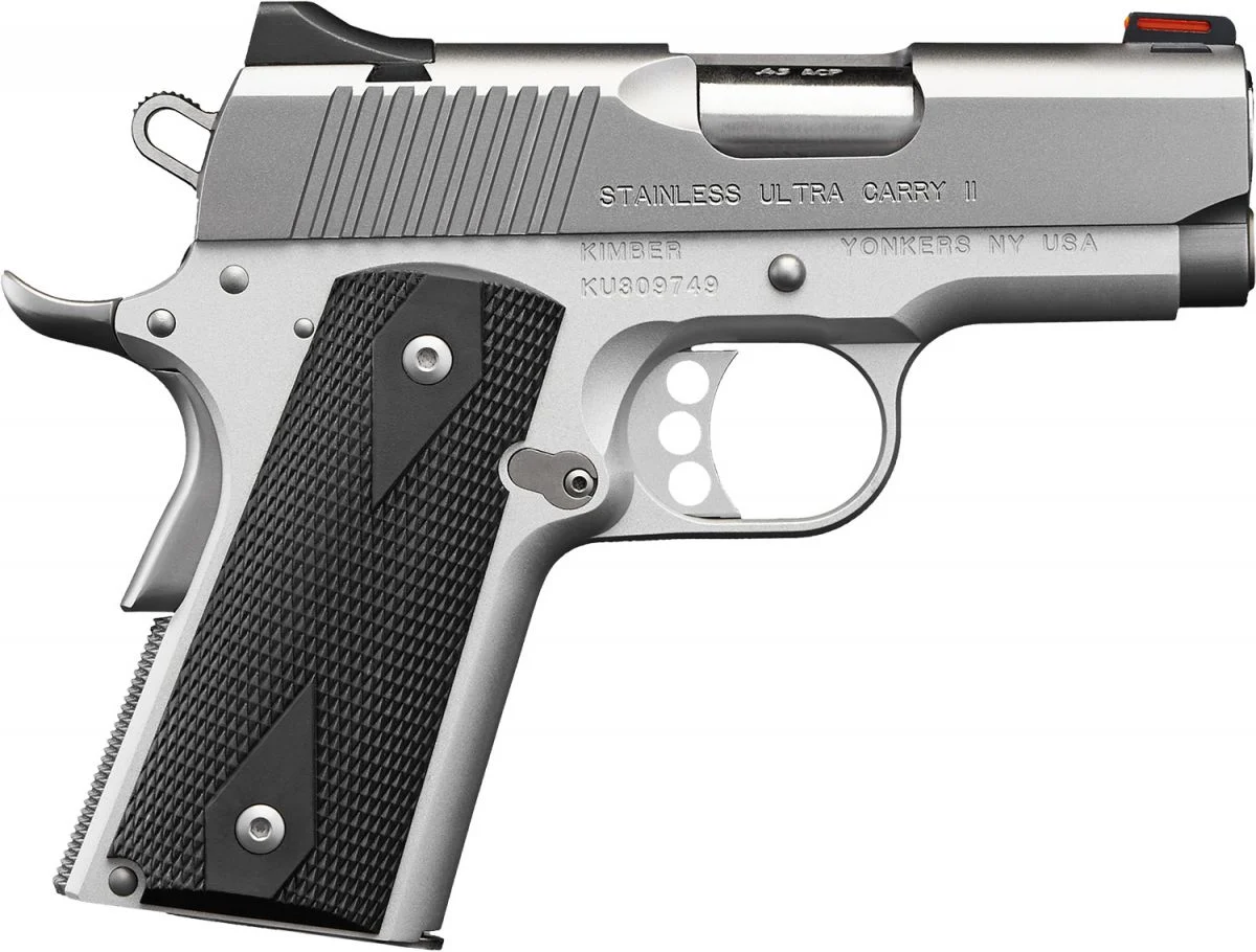 Kimber Stainless Ultra Carry II 7+1 45ACP 3" - 7+1 Rounds | 3" Barrel | Polymer Grips | Stainless/Silver | 3-Dot Sights