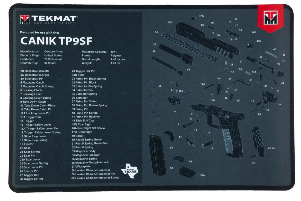 TEKMAT Pistol MAT FOR CANIK TP9SF Black