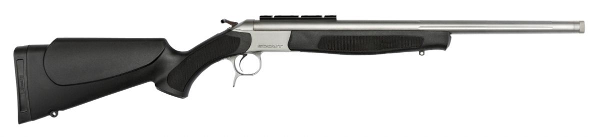 CVA Scout Takedown Full Size 350 Legend 20" Threaded - 1 Round | Black Synthetic Stock | Synthetic | Stainless/Silver