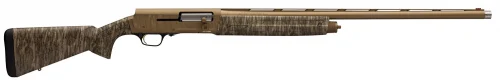 Browning A5 Wicked Wing 12 Gauge, 3.5" Chamber, 26" Barrel, Mossy Oak Bottomland, 4 Rounds - 3 Rounds | 26" Barrel | 3.5" Chamber | Mossy Oak Bottomlands Stock | Synthetic | FDE/Tan
