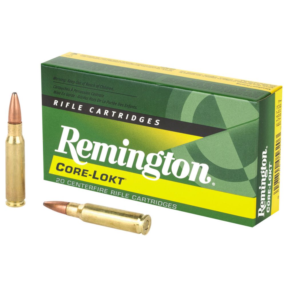 Remington 308 Winchester 180 Grain Core-Lokt Pointed Soft Po - Brass Casing