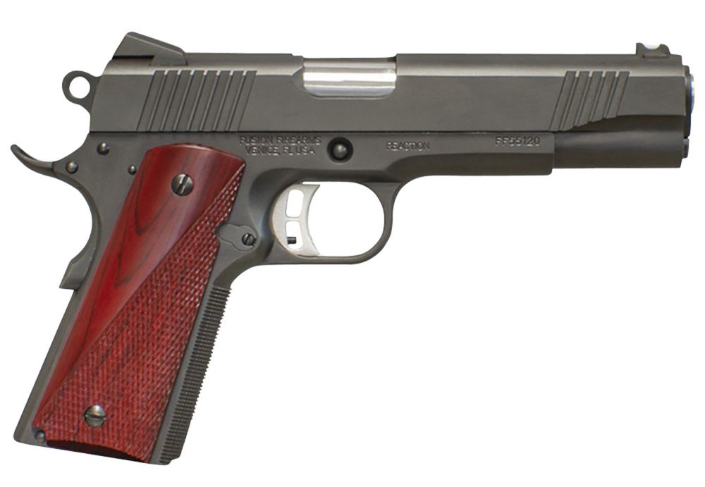 FUSION PRECISION Freedom Reaction .45 ACP 5" 8+1 Black Oxide Black Cocobolo Grip - 8+1 Rounds | 5" Barrel | Wood Grips | Blue/Black