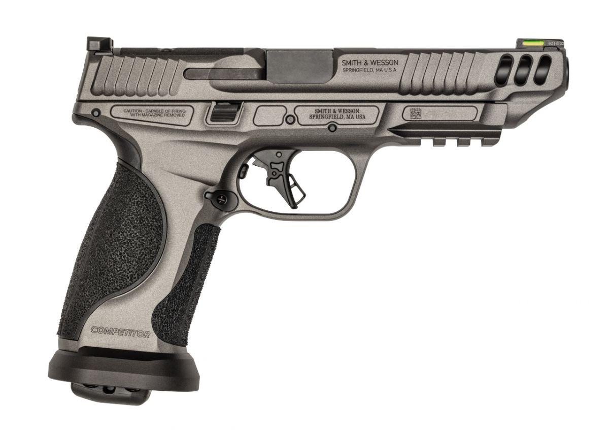 Smith & Wesson M&P Performance Center M2.0 9mm Competitor 5" Tungsten Gray Cerakote 10+1 - 10+1 Rounds | 5" Barrel | Gray | Fiber Optic Sights