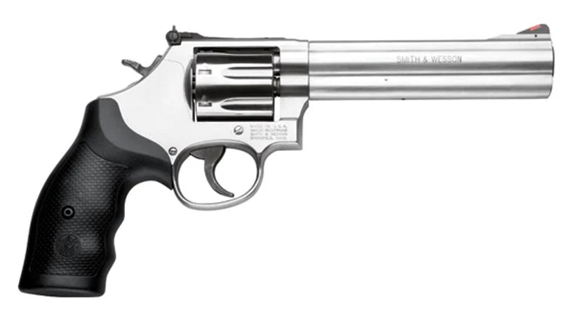 Smith & Wesson Model 686 Plus 6" 357 Magnum Revolver - 7 Rounds | 6" Barrel | Polymer Grips | Stainless/Silver | 3-Dot Sights