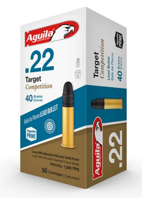 Aguila Target Competition .22 LR40GR 50rd box - Brass Casing