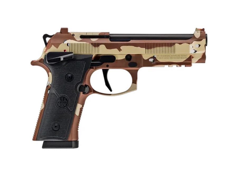 Beretta 92XI SAO Chocolate Chip 9mm, 4.7" Barrel, 18 Rounds - 18+1 Rounds | 4.7" Barrel | Fiber Optic Sights