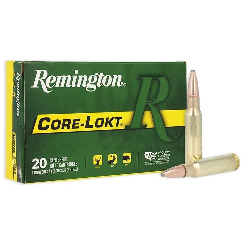 Remington Core-Lokt .308 Winchester150 Grain Core-Lokt Pointed Soft Point 20rd box - Brass Casing
