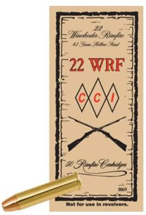 CCI22 Winchester Rimfire(WRF ) 45 Grain Jacketed Hollow Points 50rd box - Brass Casing