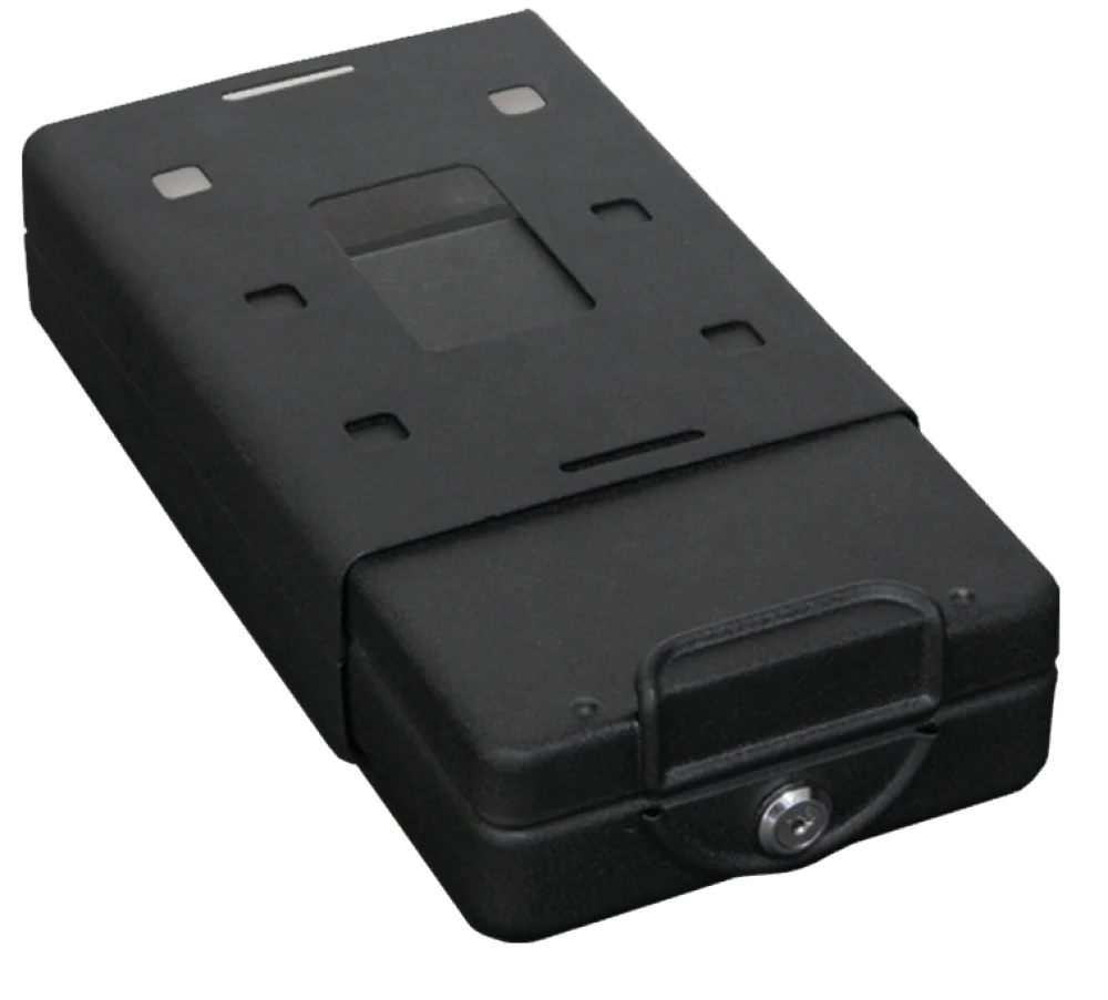 Bulldog Car Vault with Mounting Bracket and Cable Black 8.7x6x2 in. - Black Color | 8.7" H x 6" W x 2.5" D Dimensions | Key Entry | Gun Safe Type