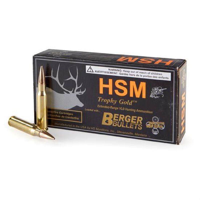 HSM 308210VLD Trophy Gold 308 Win 210 gr Match Hunting Very Low Drag 20 Bx/ 25 Cs - Brass Casing