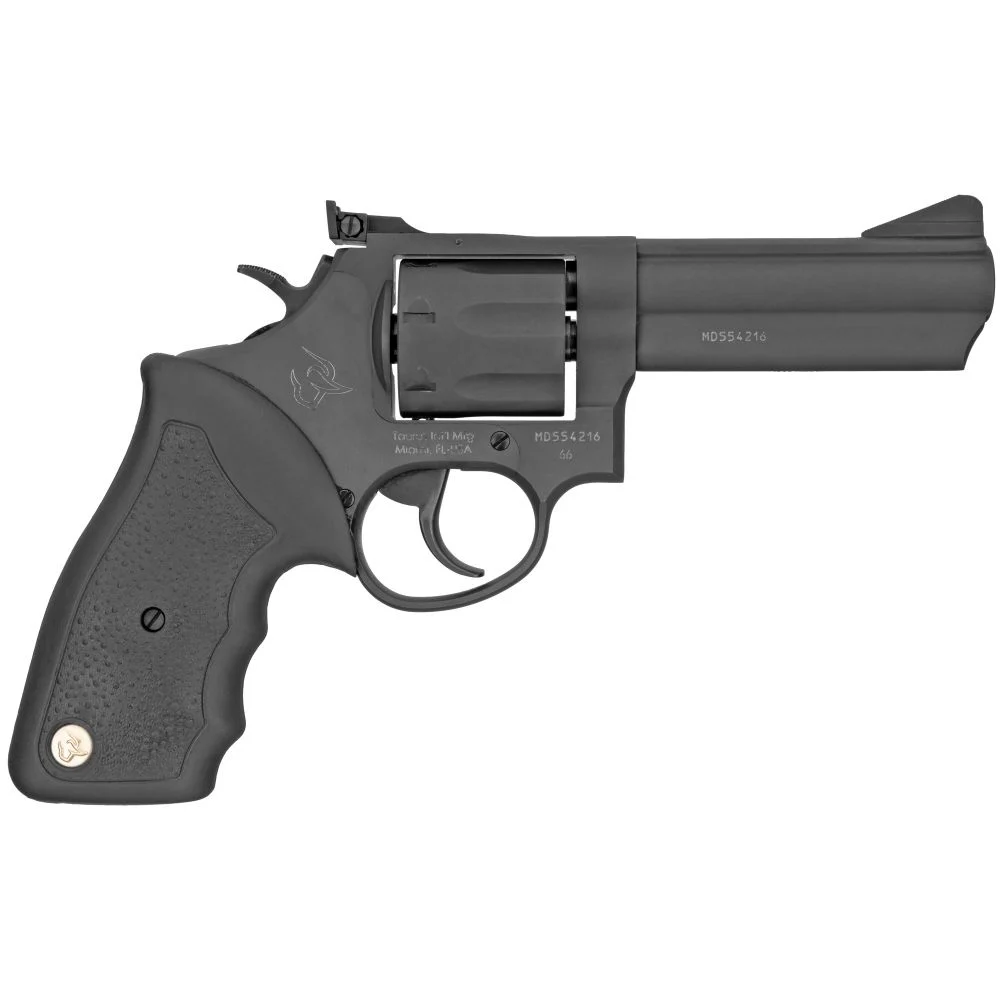 Taurus Model 66 Matte Black 4" 357 Magnum Revolver - 7 Rounds | 4" Barrel | Polymer Grips | Blue/Black | 3-Dot Sights