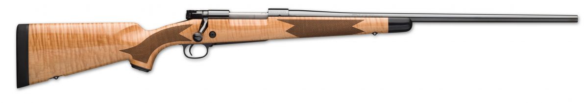 Winchester Model 70 Super Grade Maple 6.5 PRC - 3+1 Rounds | 22" Barrel | High Gloss AAA Maple Stock | Wood | Blue/Black