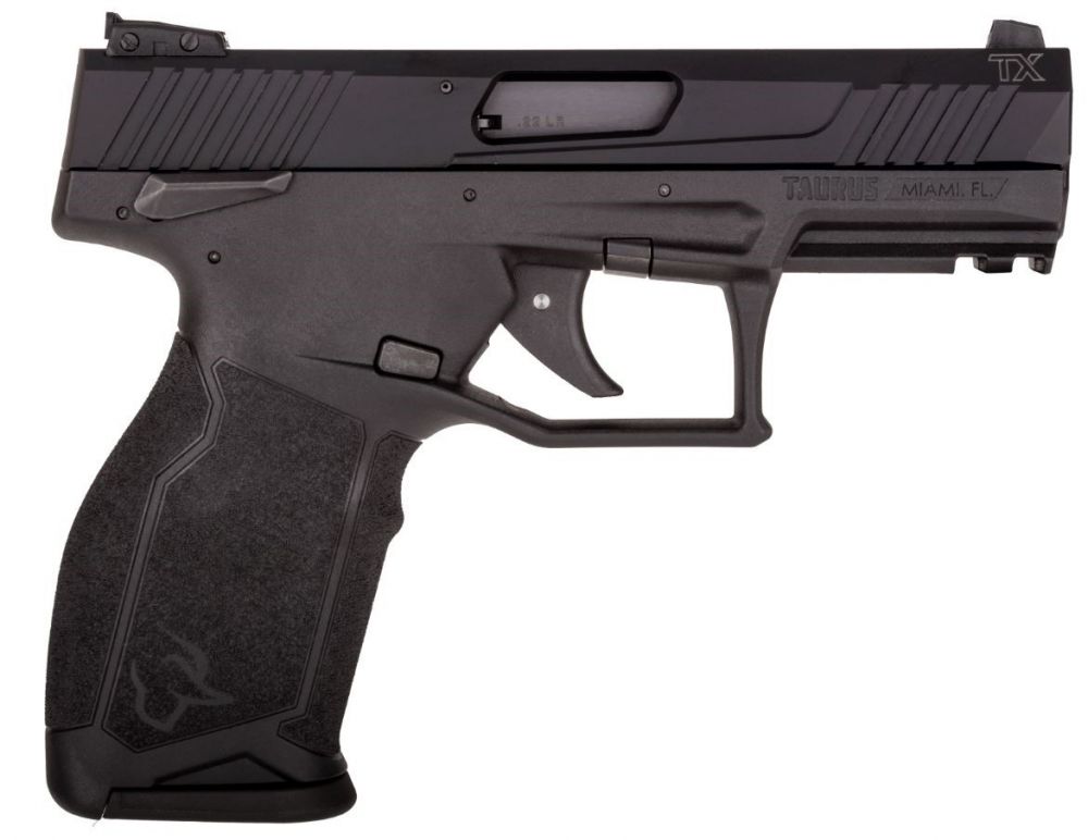 Taurus TX22 .22 LR 4.1" Threaded Barrel Matte Black 10+1 - 10+1 Rounds | 4.1" Barrel | Polymer Grips | Blue/Black | 3-Dot Sights
