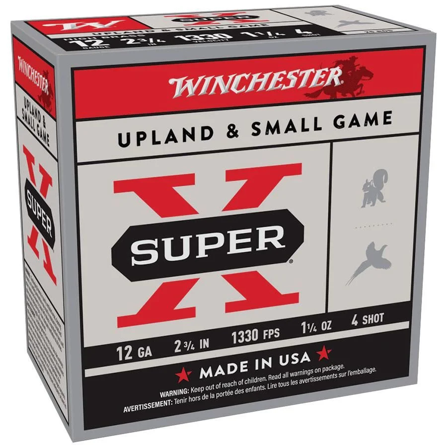 Winchester Super-X High Brass 12 GA 2.75" 1 1/4 oz#4 25rd box - Brass Casing