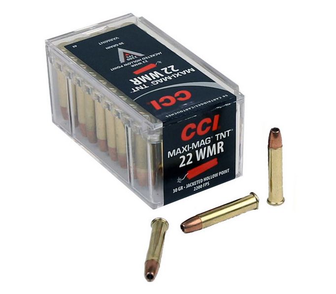 CCI Maxi Mag TNT .22 WMR 30gr Jacketed Hollow Point 50rd box - Brass Casing
