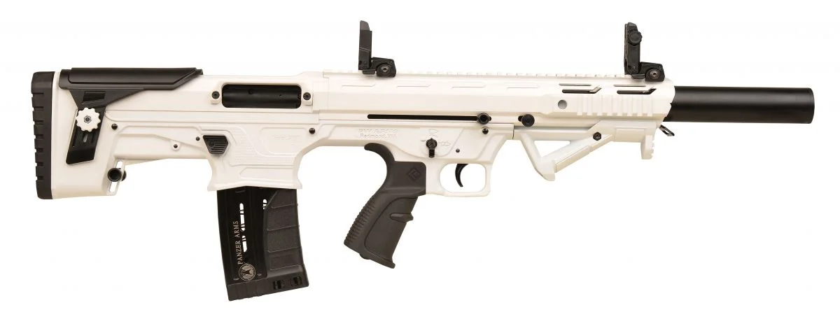 Panzer Arms BP12 G2 Bullpup Tactical Semi-Auto Shotgun 12 Ga Alpine White - 5+1 Rounds | 20" Barrel | 3" Chamber | White Stock | Synthetic