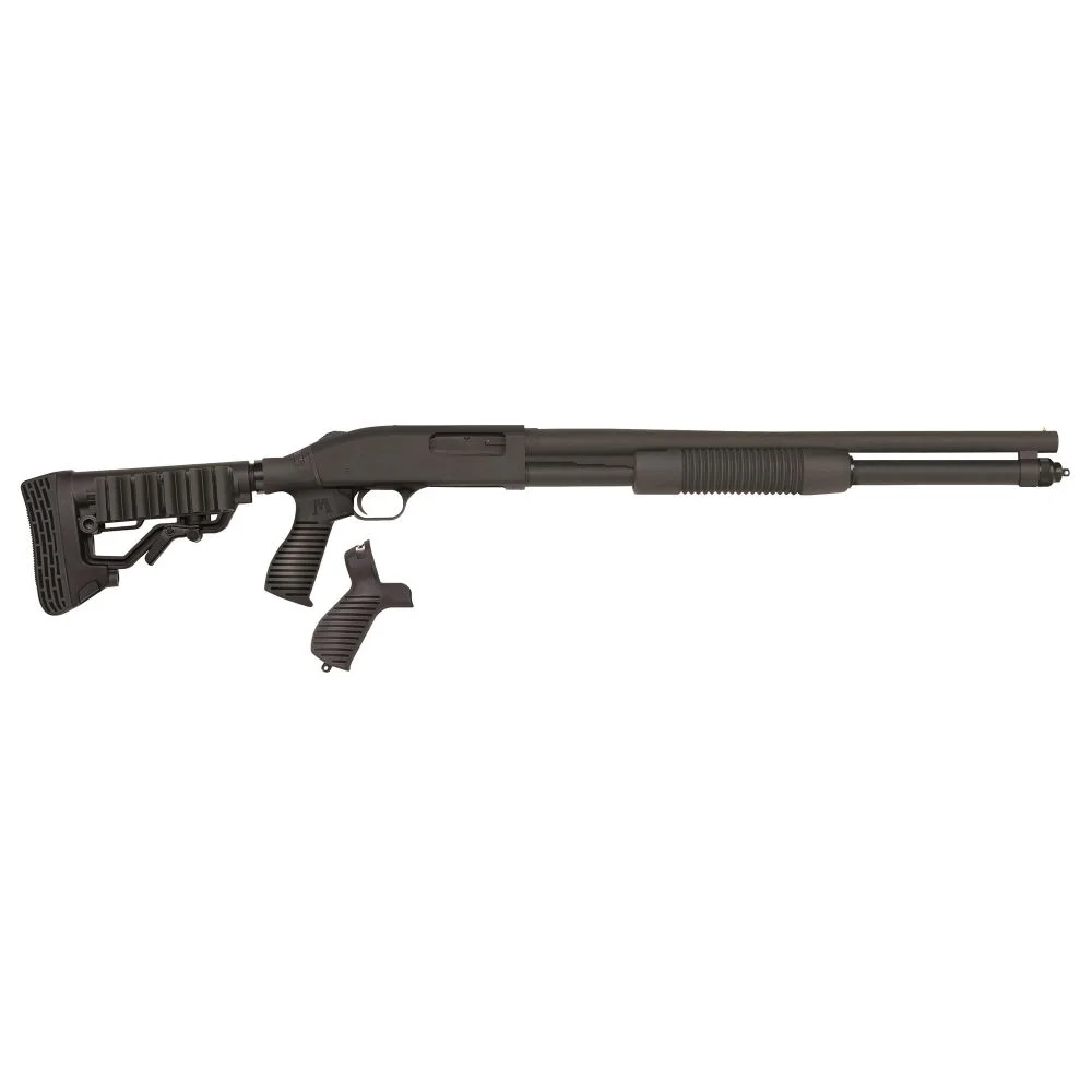 Mossberg & Sons 590 Tactical 12 Gauge Pump Shotgun - 9 Rounds | 20" Barrel | 3" Chamber | Black Synthetic Stock | Synthetic | Blue/Black