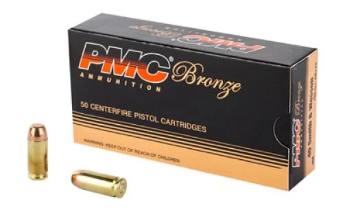 PMC Bronze Full Metal Jacket 40 S&W Ammo 50 Round Box - Brass Casing