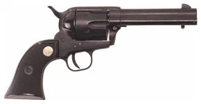 Cimarron Plinkerton 22 Long Rifle Revolver - 6 Rounds | 4.75" Barrel | Rubber Grips | Blue/Black | 3-Dot Sights