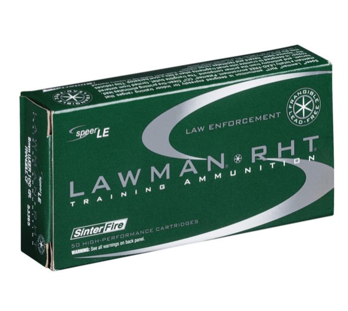 Speer Lawman RHT Total Metal Jacket 40 S&W Ammo 50 Round Box - Brass Casing