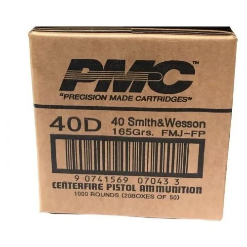 PMC .40 S&W Handgun Ammo - 165 Grain | FMJ-FP | 1000rd Case