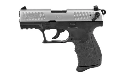 Walther Arms P22 Q Black/Nickel 22 Long Rifle Pistol - 10+1 Rounds | 3.42" Barrel | Polymer Grips | Stainless/Silver | 3-Dot Sights