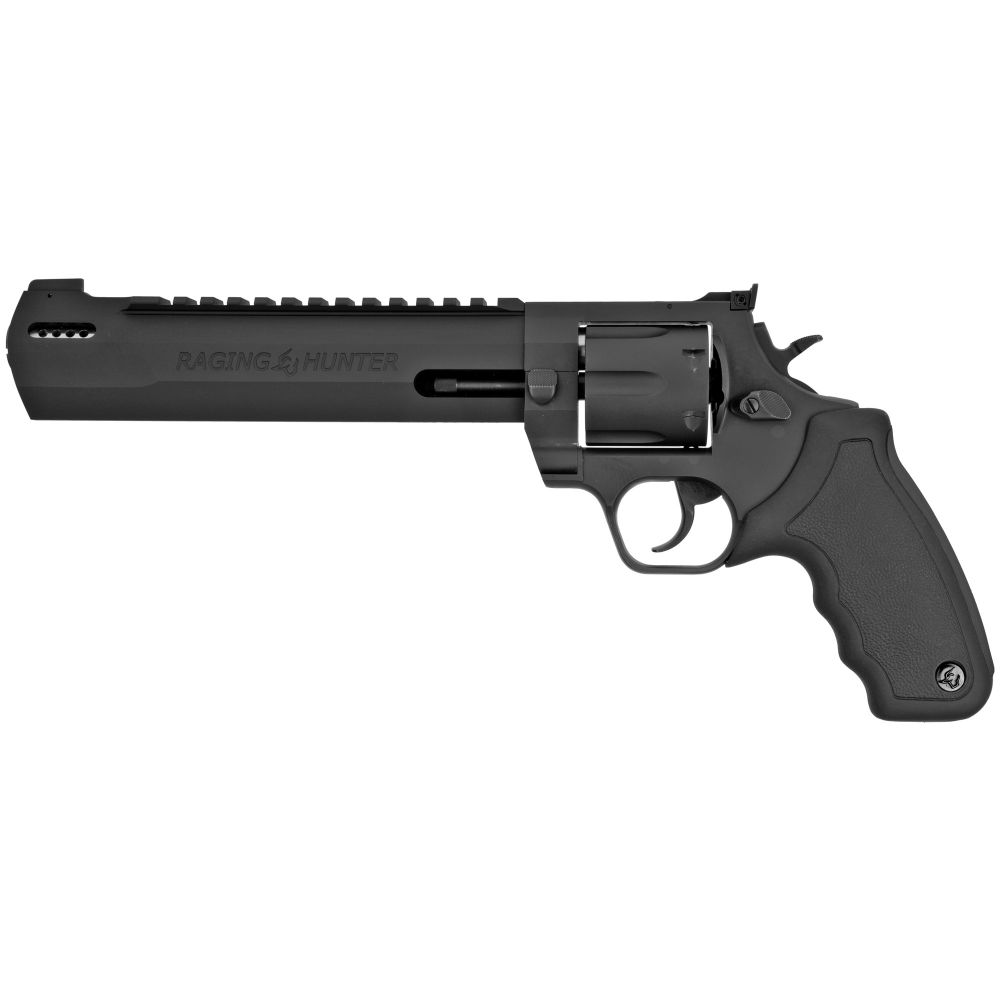 Taurus Raging Hunter Black 8.37" 44mag Revolver - 6 Rounds | 8.3" Barrel | Rubber Grips | Blue/Black | 3-Dot Sights