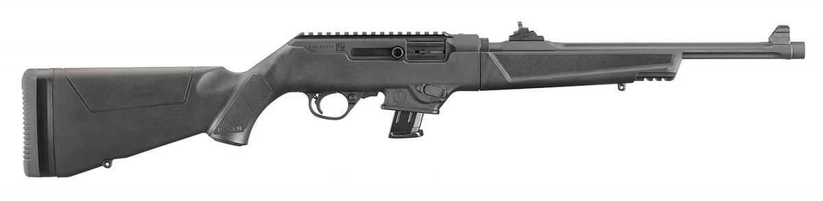 Ruger PC Carbine 9mm, 16.1" Barrel, Black, 10 Rounds - 10+1 Rounds | 16" Barrel | Synthetic Stock