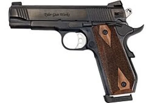 TYLER GUNWORKS 1911 COMMANDER .45ACP 4.25" 8RD BLUED BOBTAIL - 8 Rounds | 4.25" Barrel | Wood Grips | Blue/Black | Adjustable Sights