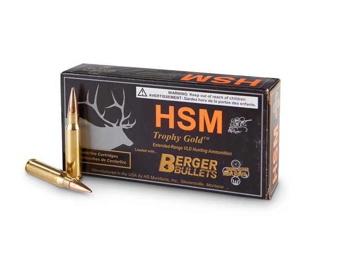 HSM 308168VLD Trophy Gold 308 Win 168 gr Match Hunting Very Low Drag 20 Bx/ 25 Cs - Brass Casing