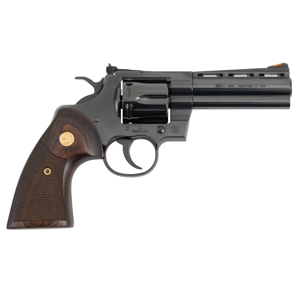 Colt Python Target 357 Magnum Revolver - 6 Rounds | 4.25" Barrel | Wood Grips | Blue/Black | Adjustable Sights