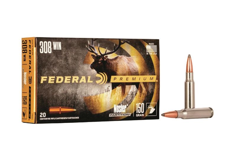 Federal Vital-Shok Nosler Partition 20RD 150gr 308 Winchester - Brass Casing