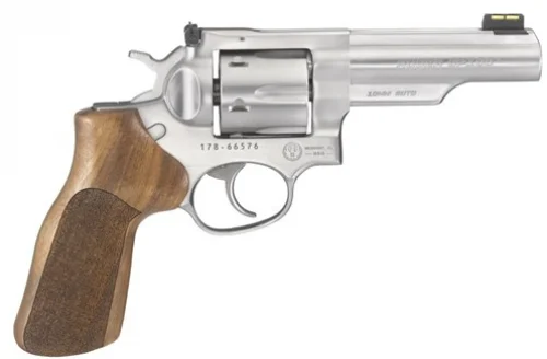 Ruger GP100 Match Champion 10mm Revolver - 6 Rounds | 4.2" Barrel | Wood Grips | Stainless/Silver | 3-Dot Sights